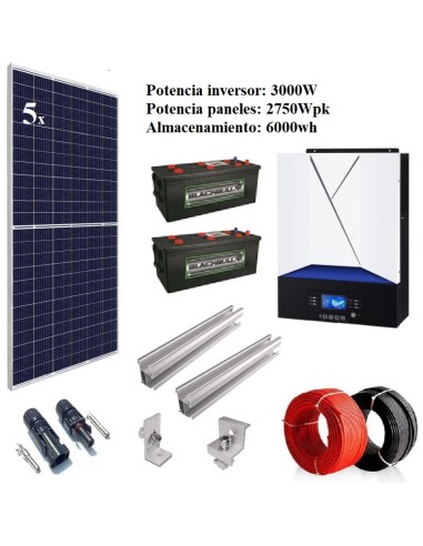 KIT AISLADA-3000W-2750wpk-6000wh plomo