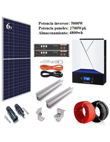 KIT AISLADA-5000W-2700wpk-4800wh litio