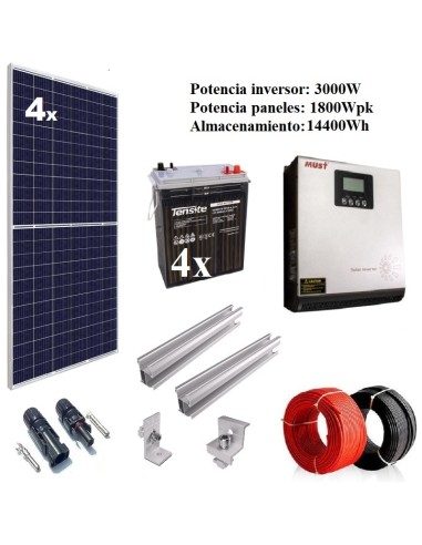 Kit Solar Aislada 3000W 24V 6400Wh/dia