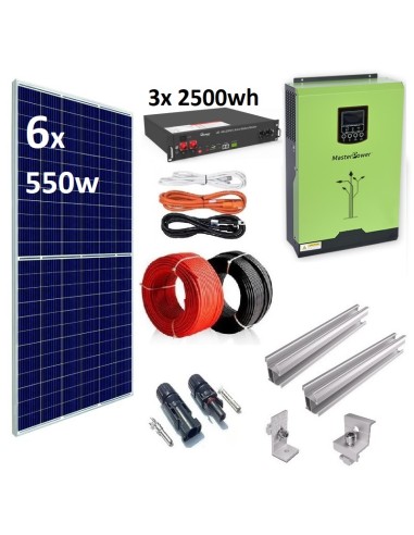 Kit Solar Aislada 5000W 48V 7500wh litio