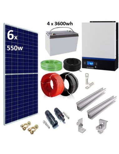 Kit Solar Aislada 3000w 24V 14400wh Gel