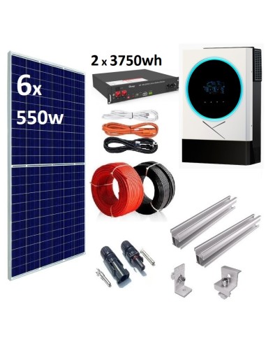 Kit Solar Aislada 5600W 48V 7100wh litio pylontech