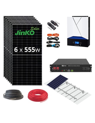 Kit Solar Aislada Inversor premontado 5600w Batería Litio 2.4kwh