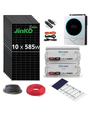 Kit Solar Aislada 5600w|29.25kwh/dia|10.24kw litio