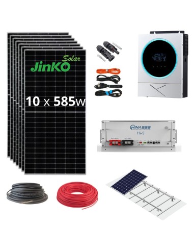 Kit Solar Aislada 5600w|29.25kwh/dia|5.12kw litio